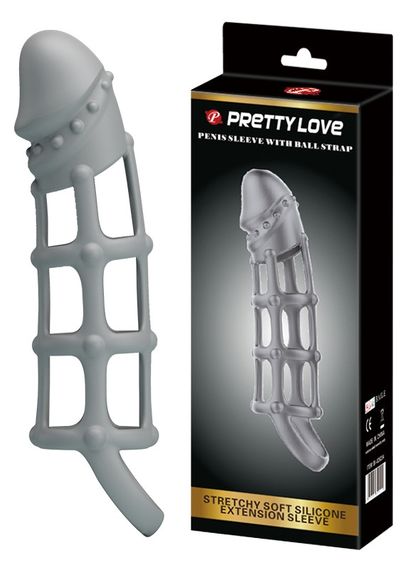 Ажурна насадка Penis Sleeve With Ball Strap, BI-026234. sexstyle | Зображення 1