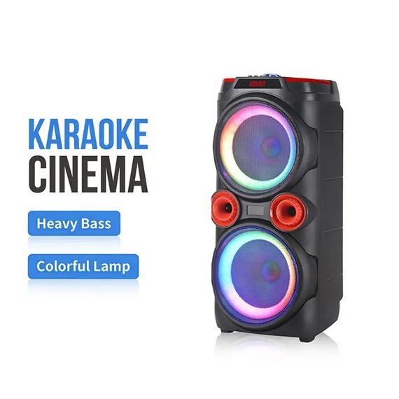 Акустическая система XPRO GZ-X910 караоке микрофон 10"x2 Bluetooth с подсветкой 30W(MER-15723_3572) | Зображення 9
