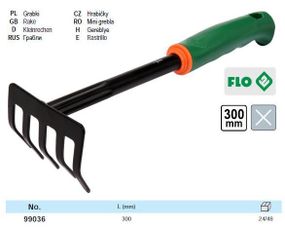 Грабли садовые мини 5 зубов Польша FLO-99036