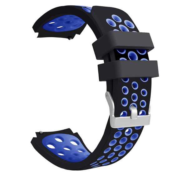 Спортивный ремешок с перфорацией для часов Samsung Galaxy Watch 46 mm SM-R800 - Black&Blue | Зображення 2