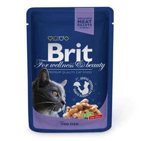 Корм Brit Premium Cod Fish влажный с треской в соусе для взрослых котов 100 гр