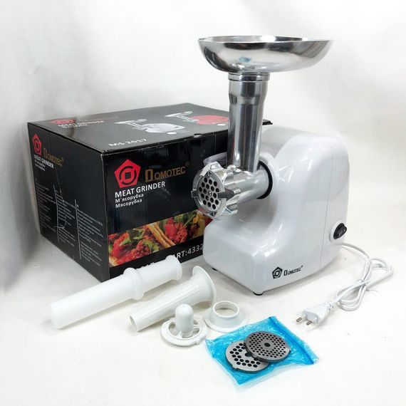 Мясорубка професиональна Domotec MS-2017 | Мясорубка для томатов | Электрическая мясорубка HX-183 с насадками | Зображення 7