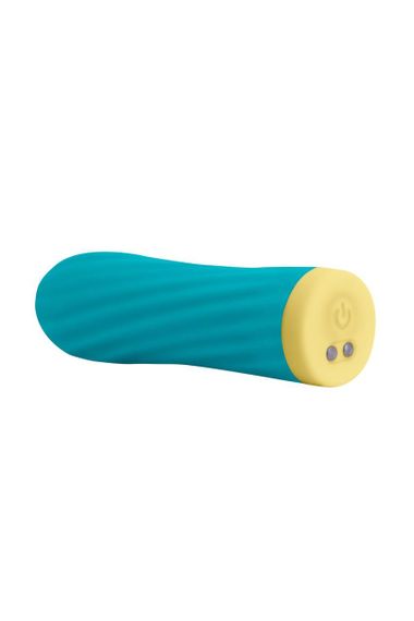 Вібропуля S Pleasures Bullets Twist & Shout Turquoise, бірюзова, ребриста поверхня, 10 режимів Sex Aura | Зображення 1