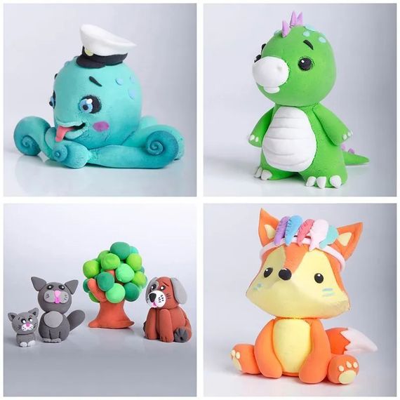 Масса для лепки легкая для детей 24 шт, Набор пластилина для садика Лепка из теста детей BV-14 | Зображення 1