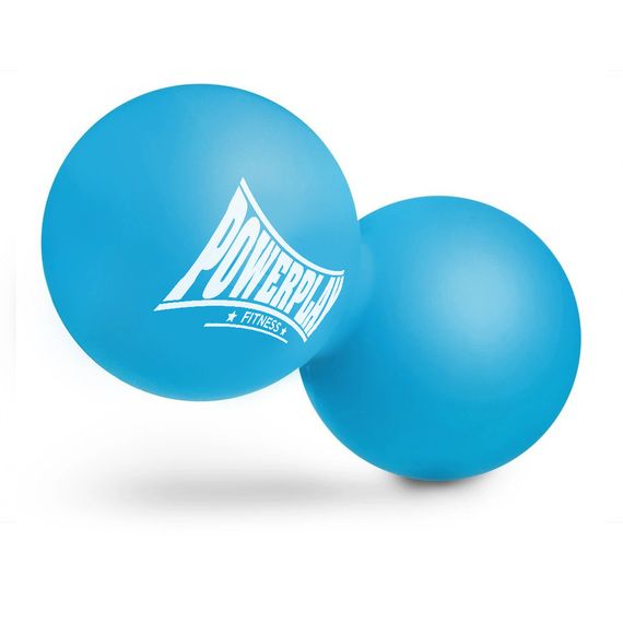 Массажный двойной мяч силиконовый Паверплей PP-4355 Silicone Lacrosse Peanut Ball (6.3*12.6см.) Синий | Зображення 1
