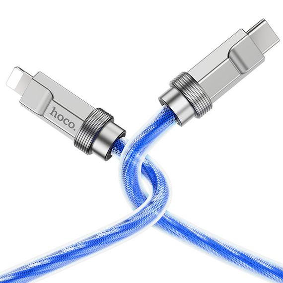 Дата кабель Hoco U113 Solid 20W Type-C to Lightning (1m) Blue | Зображення 3