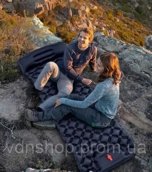 Туристичний надувний матрац Каремат з подушкою з вбудованим насосом 60 см на 190 см. Outdoor Sleeping | Зображення 1