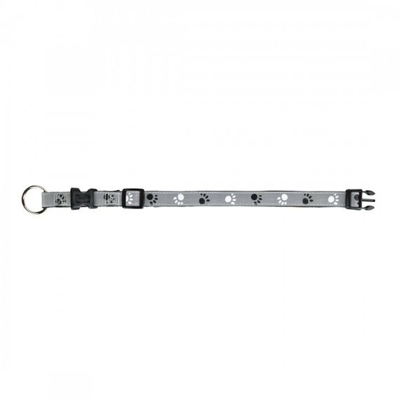 Нашийник Trixie для собак Silver Reflect з лапами світловідбиваючий сірий розмір XS-S 22-35 см/15 мм