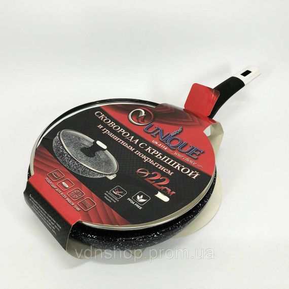 Сковороды с покрытием от пригорания UNIQUE UN-5114 22 см, Сковорода для любителей готовить FC-29 | Зображення 5