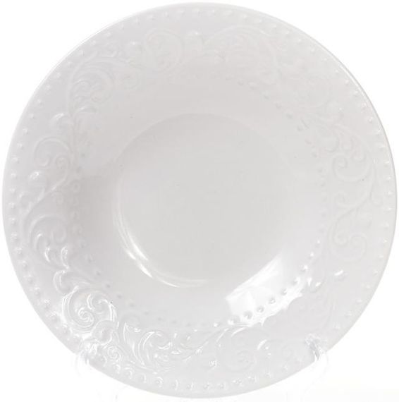 Набір 6 супових тарілок Leeds Ceramics Ø23см, кам'яна кераміка (білі) | Зображення 2