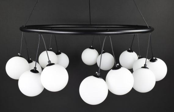 Люстра підвісна на 14 лампочок 27520 Чорний 45-160х85х85 см. | Зображення 3