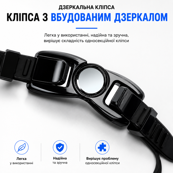 Окуляри для спортивного плавання, змагань та басейну стартові з 3D-технологією пам'яті та берушами | Зображення 6