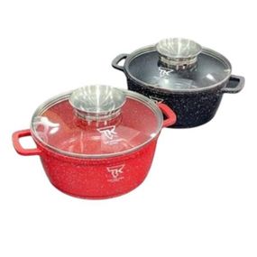 Каструля кругла з кришкою 2,4л 20см Top Kitchen TК00051 Червона
