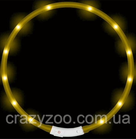 Нашийник для собак LED жовтий, що світиться 50 см 6638 | Зображення 1