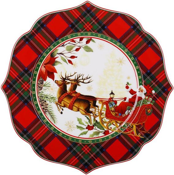 Тарілки порцелянові "Christmas Story" 2 тарілки Ø27.5см, червоний з білим
