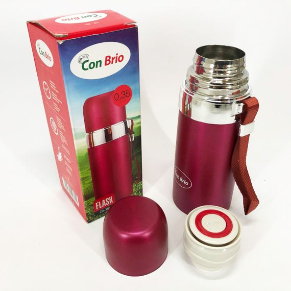 Термос Con Brio CB-381 Gold 0,35л, Термос для питьевой воды, Качественный термос для дома. Цвет: розовый | Зображення 8