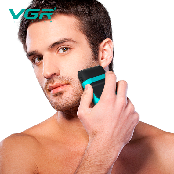 Электробритва VGR V-307 GREEN шейвер, двойное лезвие, 2000mAh, 9000 RPM | Зображення 8