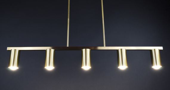 Люстра стельова на 5 лампочок 27723 Латунь 35-65х10х101 см. | Зображення 3