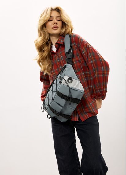 Женская сумка-бананка под ноутбук Sambag Urban Pro голубая 46×26 см (51411210) | Зображення 1