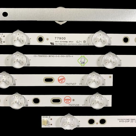 LED підсвітка Sony TV 75" inch 3V 5/8-led CX-75S01E01 KDL-75W855C KDL-75W850C 750TV07 750TV08 V1 28шт. | Зображення 3