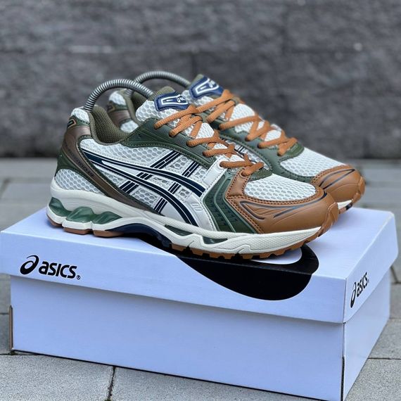 Демісезонні кросівки Asics текстиль/шкіра колір бежевий,зелений,коричневий | Зображення 7