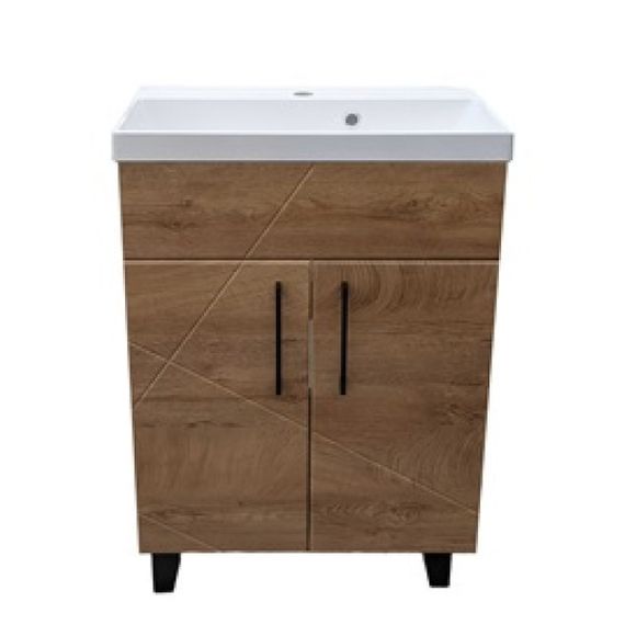Тумба Vivia Велла Д2 (wood) фасад дерево умивальник IDEA-S 55 см комплект