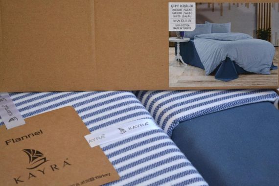 Комплект постельного белья Kayra Flanel 200×220 см Serit Mavi | Зображення 4