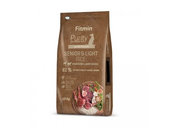 Fitmin dog Purity Rice Senior & Light Venison & Lamb (для собак літнього віку та малорухливих собак з рисом, дичина та ягня), 12 кг | Зображення 1