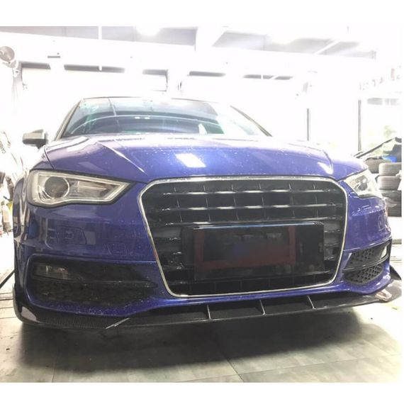 Накладка на передній бампер Lip V1 (для S-Line 2012-2016 HB, Карбон) для Ауди A3 рр | Зображення 1