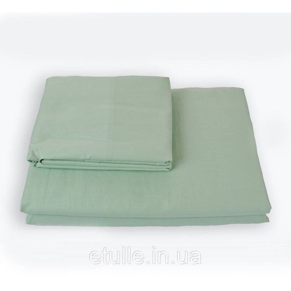 Простынь на резинке SoundSleep Shine сатин light green светло-зеленая 200х200 см