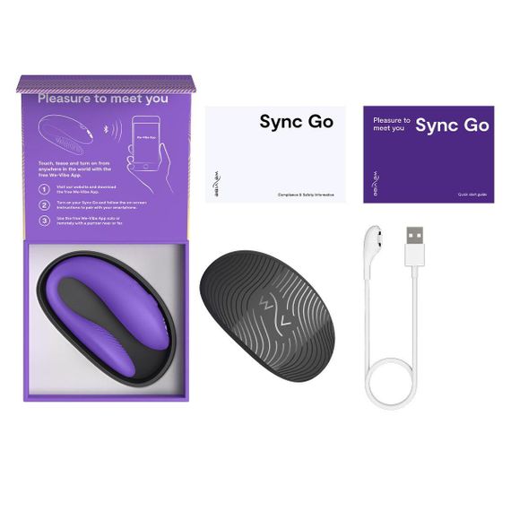 Смарт-вибратор для пар We-Vibe Sync GO Light Purple, тревел-кейс, пульт ДУ Sex Aura | Зображення 6