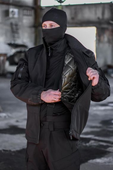 Куртка Soft Shel 2в1 зима трансформер +5°С, -20°С Чорний | Зображення 3