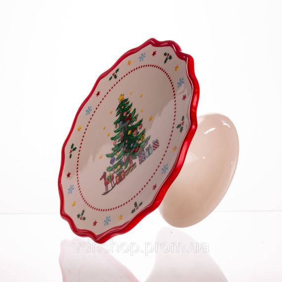 Тортовница фарфоровая на ножке New Year Ø21 (см) CR-1-6 | Зображення 3