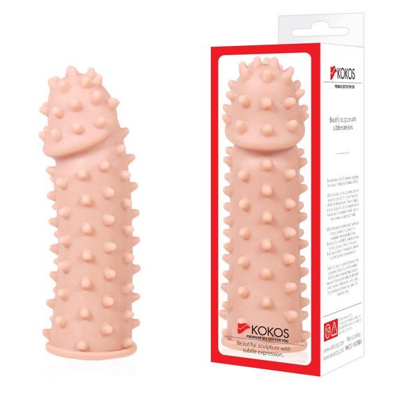 Насадка на член Kokos Extreme Sleeve ES.03 розмір M, потовщувальна, стимулюючий рельєф, Телесный | Зображення 3