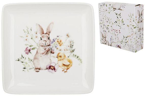 Тарілки порцелянові "Spring Story", набір 4 квадратні тарілки 15х15см | Зображення 1