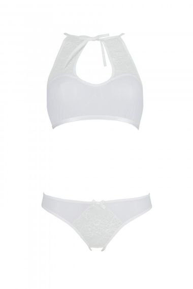 Комплект бра, трусики з вирізом Passion URSULA SET Білий L/XL | Зображення 2