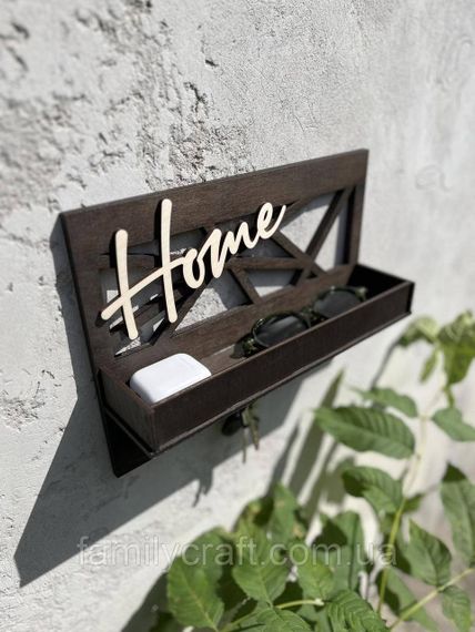 Настенный держатель для ключей из дерева Home Ключница из фанеры в стиле лофт Органайзер для ключей и мелочей | Зображення 5