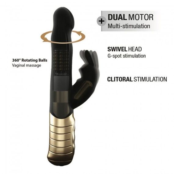 Вібратор-кролик Dorcel Baby Rabbit Gold 2.0 з перлинним масажем і головкою, що обертається | Зображення 2