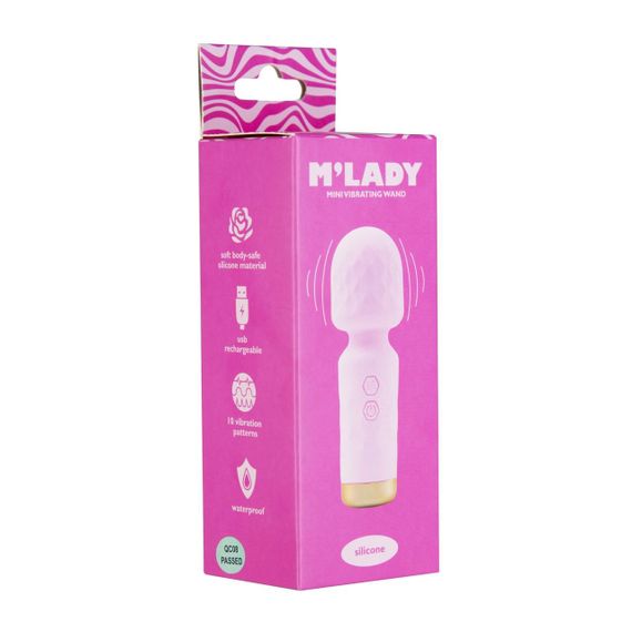 Вібромасажер M’Lady Mini Vibrating Wand Pink Sex Aura | Зображення 1