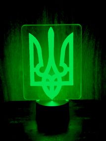 Акриловий світильник-нічник Тризуб зелений tty-n000430