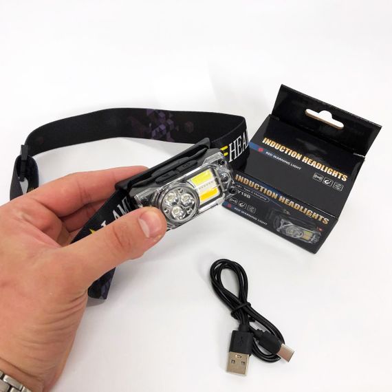 Ліхтар налобний YY-19B-3SMD+2COB(white+yellow+red), Налобний ліхтарик із usb зарядкою | Зображення 8