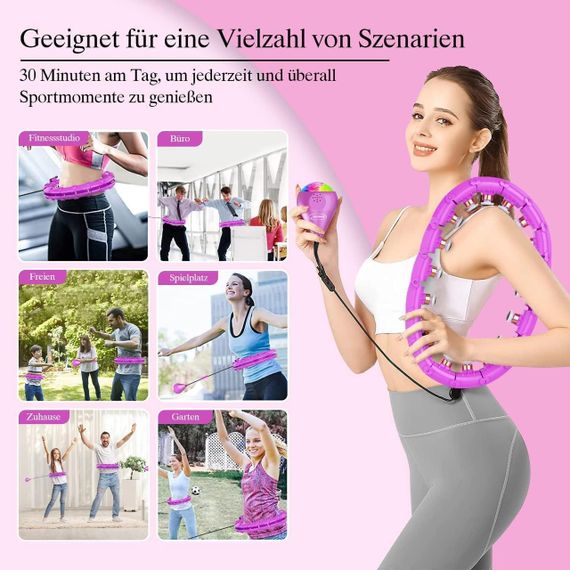 Смарт хулахуп SPMOVE со счетчиком для похудения, 24 секции, массажный обруч 360° обруч для фитнеса, тренировок | Зображення 2