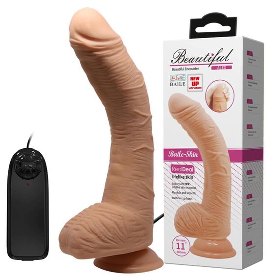 Фалоімітатор з мошонкою з вібро BEAUTIFUL ALEX DILDO Sex Aura | Зображення 1