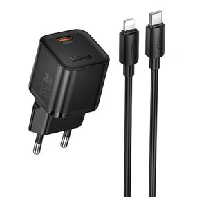 МЗП Hoco N66 Ingenious PD35W (1USB-C) + кабель Type-C to Lightning Black