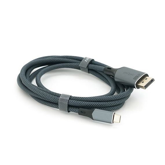 Кабель VEGGIEG V-Z637 Type-C (тато)/Display Port(тато), 8K, 2 м, Black-gray