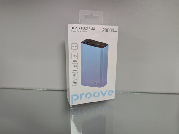 Павербанк Proove Hyper Flux Plus 20000 mAh / Прув Гипер Флакс Плюс, быстрая зарядка 22.5 W, голубой