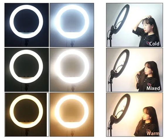 Мощная кольцевая LED лампа 54см 220V 3 крепл.тел. + пульт + чехол БЕЗ ШТАТИВА Leo Soft Ring Light  RL-21 Черный (RL-21_1746) | Зображення 8