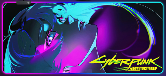 Ігрова поверхня для мишки з Аніме принтом "Кіберпанк / Cyberpunk" LED підсвічування 800*300*4 мм 1702