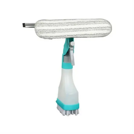 Щітка для миття вікон 3в1, розпилювач для зволоження поверхні, мікрофіброва насадка для миття кафелю, гумовий скребок | Зображення 5