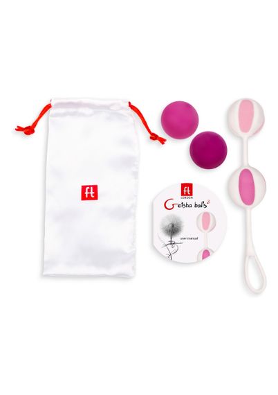 Кулі вагінальні Gvibe Geisha Balls 2 для тренування інтимних м'язів, рожеві sexstyle | Зображення 1